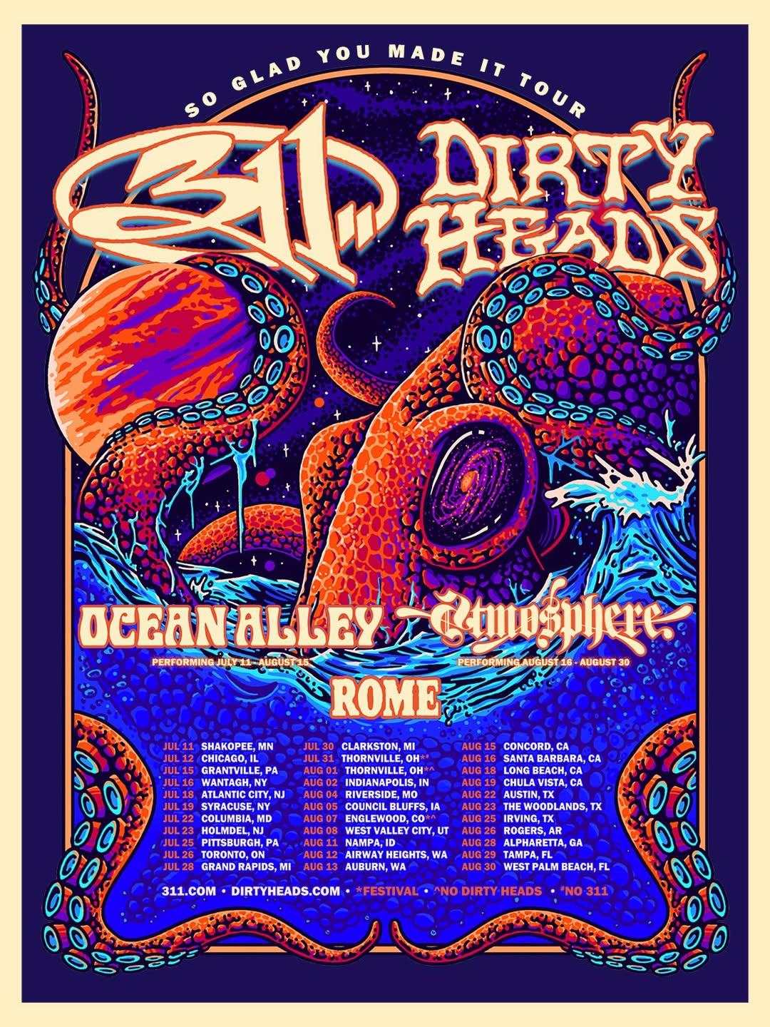 311 So Glad You Made It Tour Poster 2026